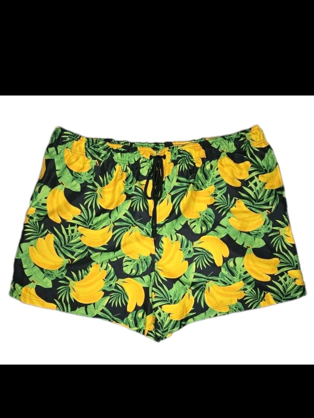 Men's Big & Tall 3XL Swim Trunks Banana Print Tropical Lined Summer